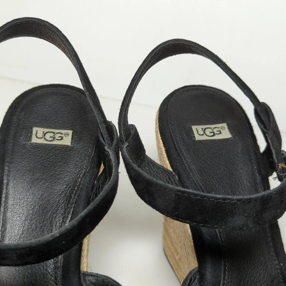 UGG Callia Platform jute/espadrille wedge sandal women's size 9